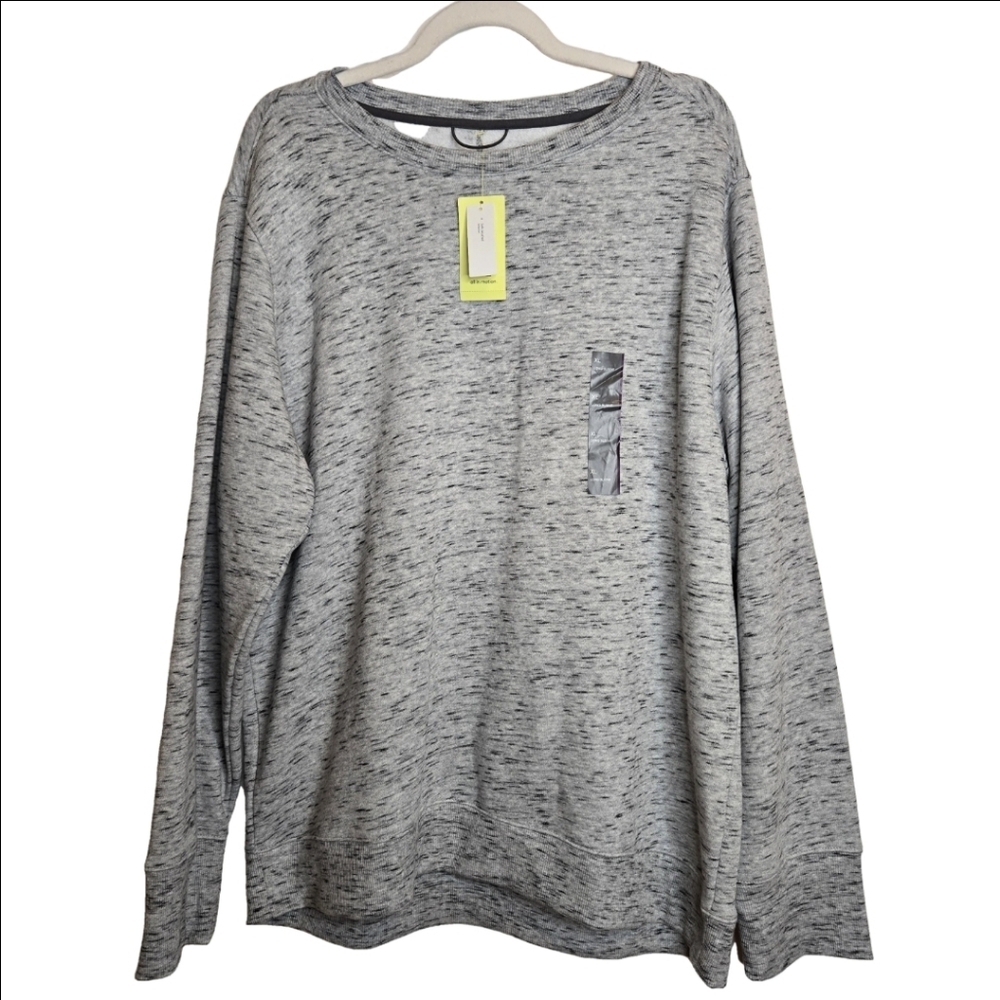 All in Motion Grey Heathered Crew Neck Long Sleeve Sweatshirt